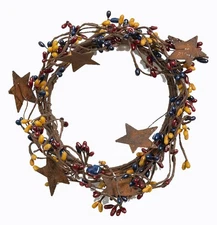 CWI Gifts Colonial Mix Pip Ring with Rusty Stars, 4 by 8-Inch