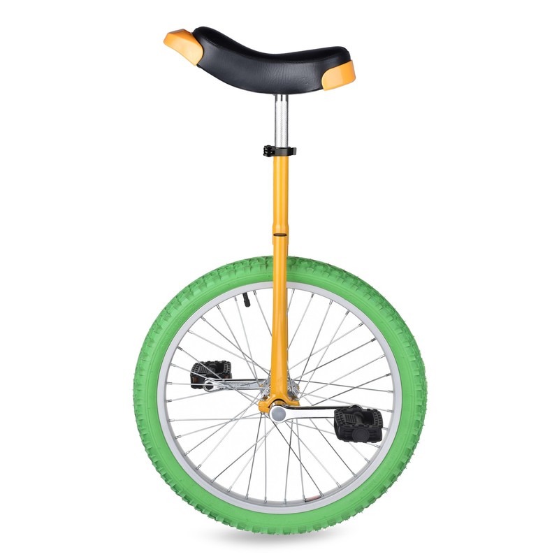 Yescom 20 In Wheel Outdoor Unicycle Fitness Balance Training, Yellow & Green
