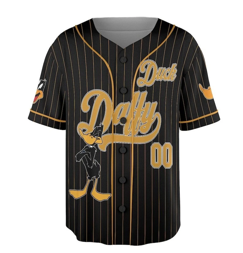 Personalized Daffy Duck Collection Baseball Jersey, Custom Daffy Duck Baseball Jersey