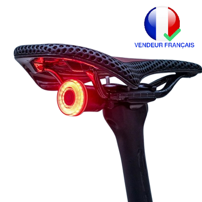 Feu Arrière Vélo LED – Rechargeable USB – Étanche IPX – Noir