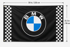 NEW BMW FLAG BANNER SIGN CHECKERED MOTORSPORT POWER 3x5 FEET M6 M3