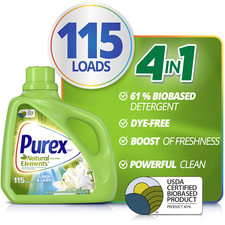 Purex Natural Elements Liquid Laundry Detergent Linen & Lilies 150 fl oz 115 0.09 per gallon