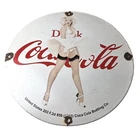 Vintage Coca Cola Porcelain Sign - Gas Pump Bottling Service Soda Beverage Sign