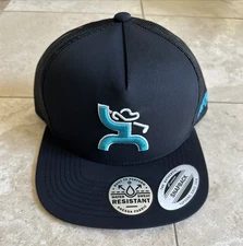 NWT!  Hooey GOLF HAT.  BLACK ON BLACK MESH SNAPBACK HAT w/COWBOY