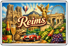 Reims France Cathedral Champagne Fridge Magnet Travel Icons Souvenir Gift