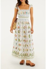 NWT Farm Rio Tropical Porcelain Print Maxi Dress