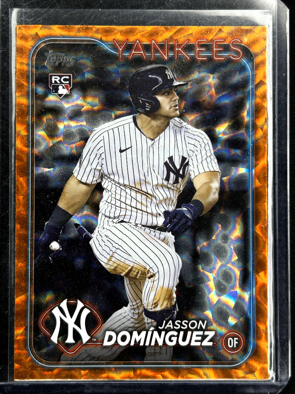 2024 Topps Series 1 - Jasson Dominguez #60 Orange Crackle Foil /299 (RC)