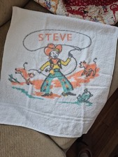 Vintage Original 1950’s Cowboy Steve Bath Towel RARE Made In USA By Cone