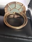 Vintage 14kt Large Green Jade Cabochon Gemstone Ring Size Adjustable  — photo 2