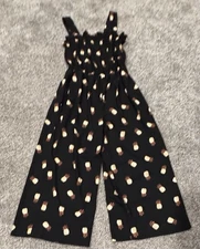 Kate Spade Pineapple Wide Leg Cropped Jumpsuit Romper Size 6