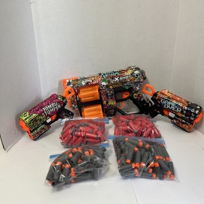Zuru Xshot Skins Dart Blaster Bundle Set Dread Zombie Game over Ready to Play 