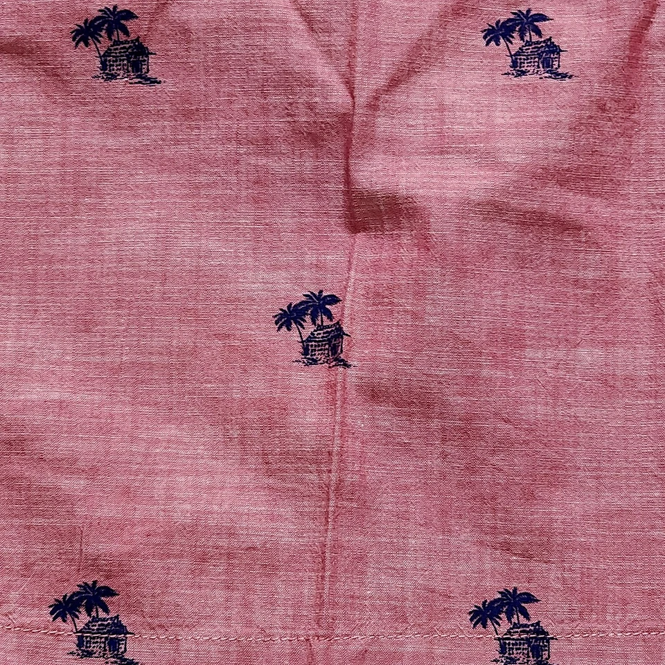 Chaps Mens Chino Shorts 38 Red Blue Flat Front Tropical Palms Embroidered Preppy - Image 4 of 4