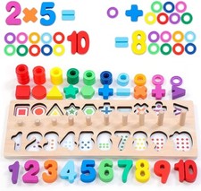 GeroCrew Wooden Montessori Toys for Kids Toddler Number Puzzles Sorter Counting