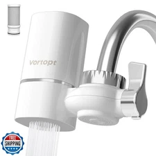 Vortopt Faucet Water Filter for Sink, Rapid Flow - 400 Gallons Faucet Mount W