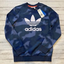 NWT Adidas Blue Crewneck Sweatshirt L 13-14 Y