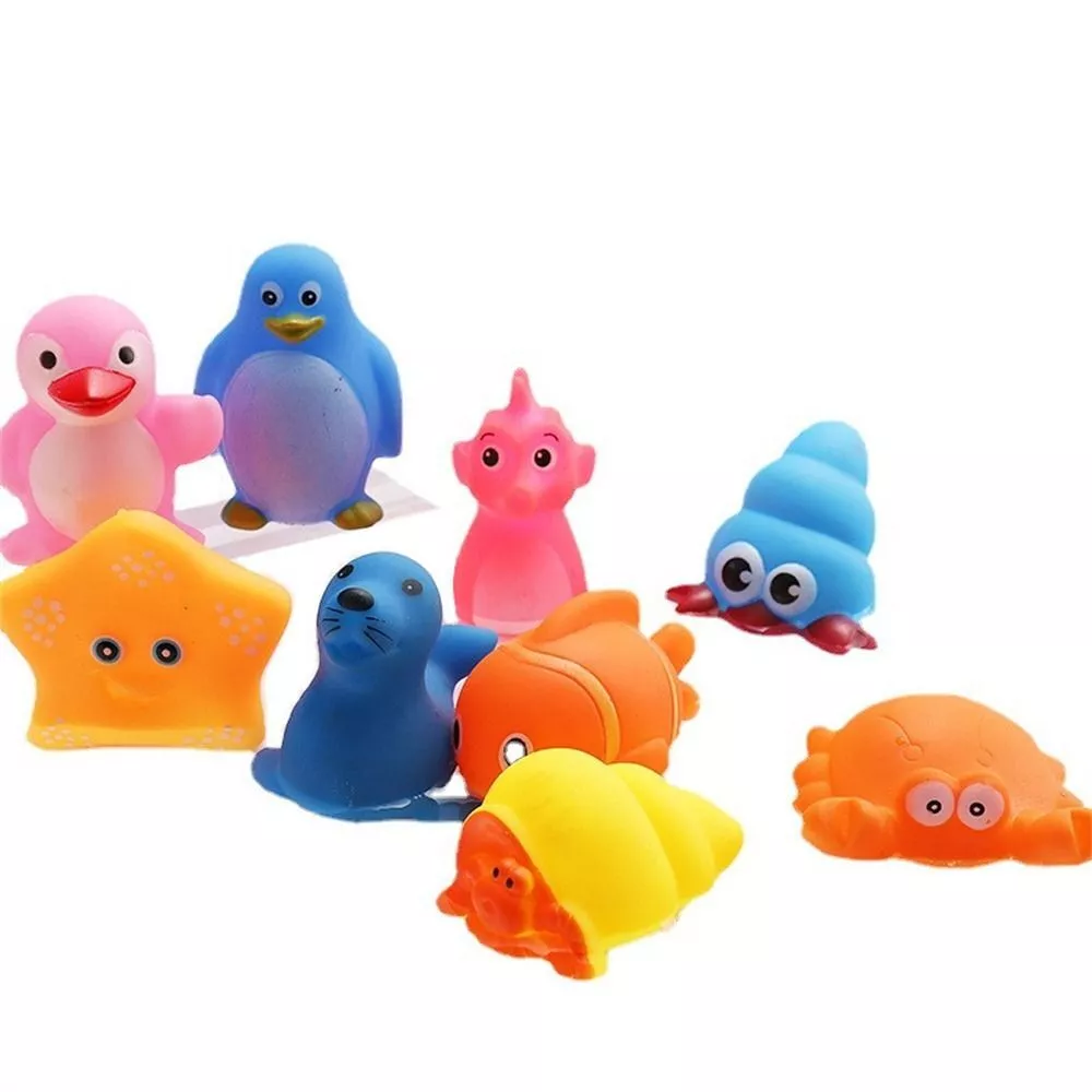 Sound Squeaky Float Shower Toy Bath Toys Swimming Water Toys Baby Bath Toys