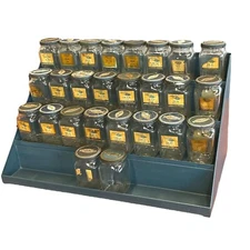 Standard Motor Part Metal 4 Tier Rack 26 Glass Parts Jars Automotive Advertising