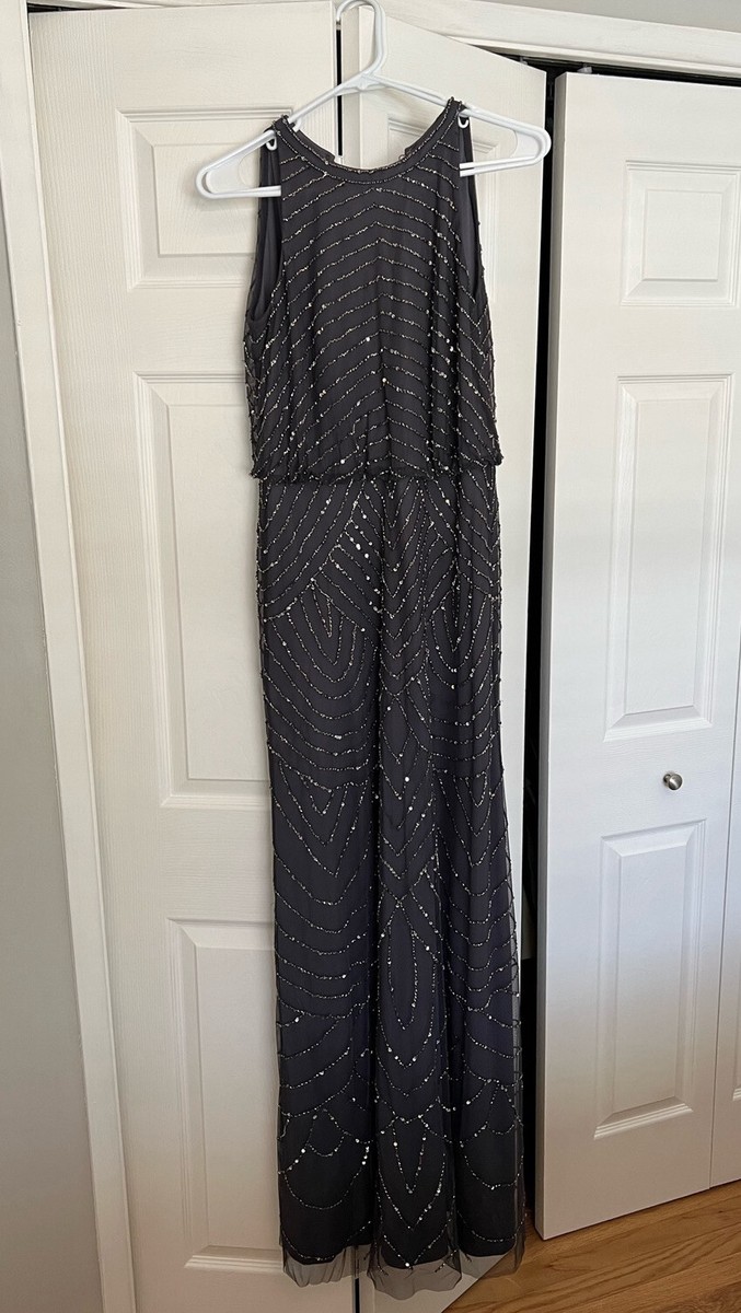 beaded grey bridesmaid dresses Rustic Cap Sleeve Mermaid Dark Grey Sequin Bridesmaid Dresses