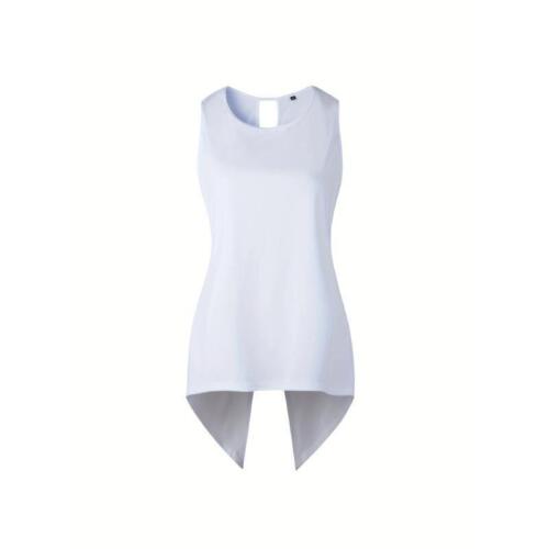 Canotta donna moda tinta unita senza maniche girocollo schiena incrociata slim fit top - Foto 5 di 5