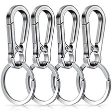 4-Pack Mini Stainless Steel Carabiner Keychain Clips  Hooks for Outdoor Use