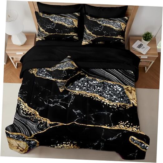 Black and Gold Marble Comforter Set Size Foil Queen Black Gold Marble Sliver