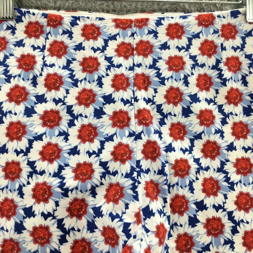 Pantalones capri Lands End pierna ajustada para mujer 14 (35x25 real) estampado floral multicolor Foto 3 de 4