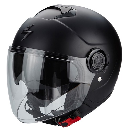 CASCO HELMET MOTO JET SCORPION EXO CITY NERO OPACO MATT BLACK DOPPIA VISIER  XL | eBay