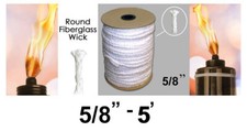 5/8&rdquo; Round Fiberglass Wick 5' Kerosene Lamp Tiki Torch Bottle Oil Candle USA