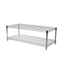 Commercial Chrome Wire Shelving 18"x60" (2 Shelf Unit) 18" Height