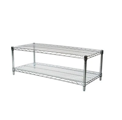 EXPRESS-KITCHQUIP Commercial Chrome Wire Shelving 18"x60" (2 Shelf Unit) 18" Height