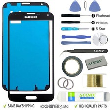 SAMSUNG GALAXY S5 Black Replacement Screen Front Glass Lens Repair Kit 2mm Tape