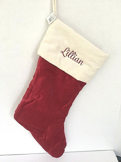 Nwt Pottery Barn Velvet Stocking Monogrammed Lillian For Sale Online