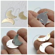 Solid Brass Moon Charm - 15x22mm 4099C 