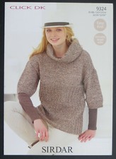 Sirdar Click DK Knitting Pattern 9324: Lady's Roll Neck Jumper: 32-54"