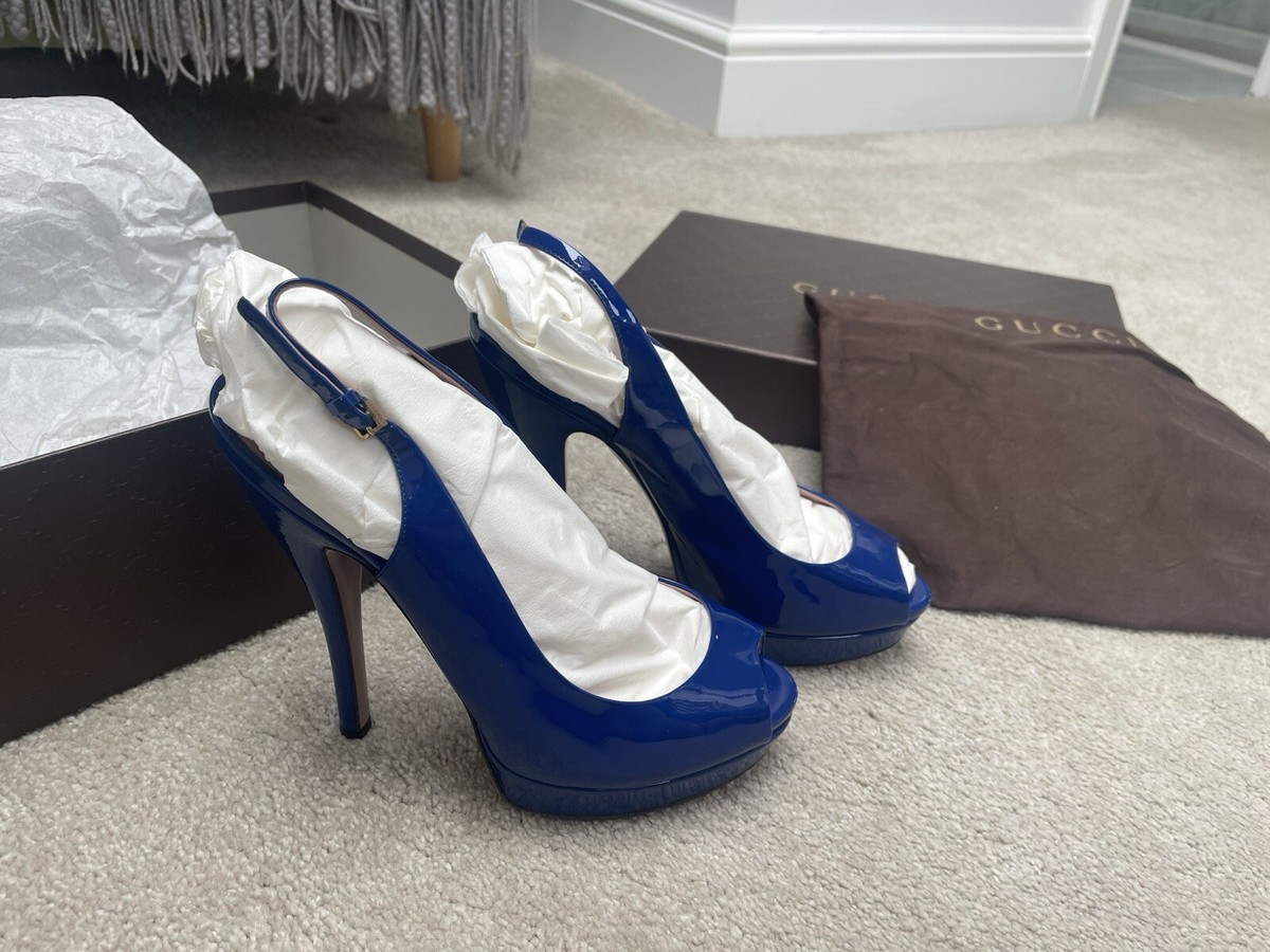 Leather Pumps Light Blue Gucci Heels Gucci Slingback Pumps Size 40 IT