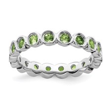 Sterling Silver Stackable Expressions Peridot Ring