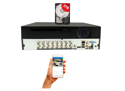 Evertech 16Channel 2TB H265 CCTV DVR for AHD TVI CVI Analog 2MP Security Cameras
