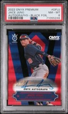 2022 Onyx Premium AUTOGRAPH Black Foil 3/12 JACE JUNG Texas Tech Tigers PSA 8