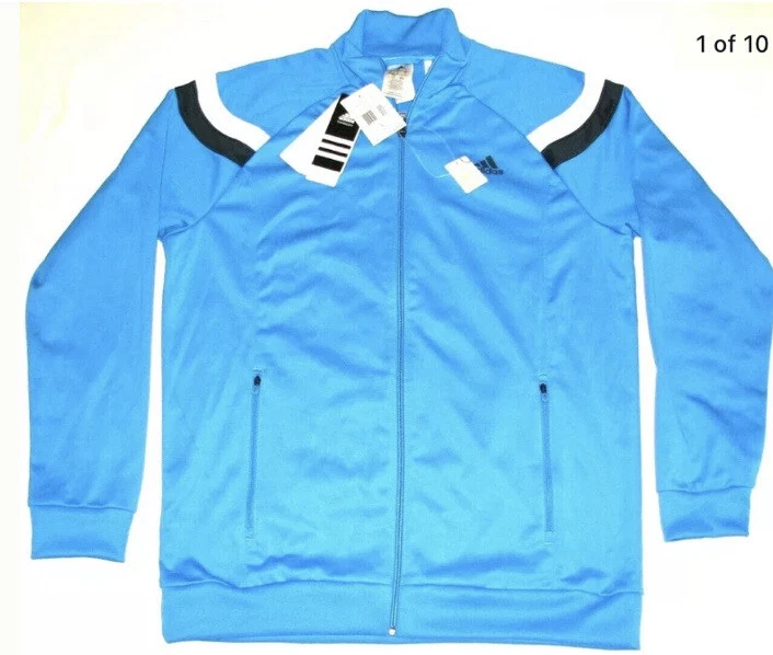 🔥adidas Climalite Full Zip Warm UpTrack Jacket Mens Size LTS Anthem UPF 50+ NWT