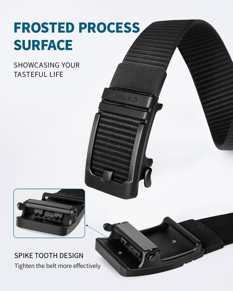 FAIRWIN Mens Ratchet Belt, 1.5 inch Nylon  Mens Belts Casual for