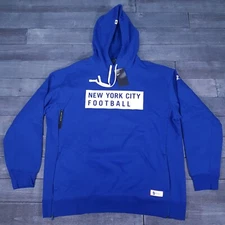 NIKE New York City Football Pull-Over Loose Fit Hoodie Mens Size XL Blue