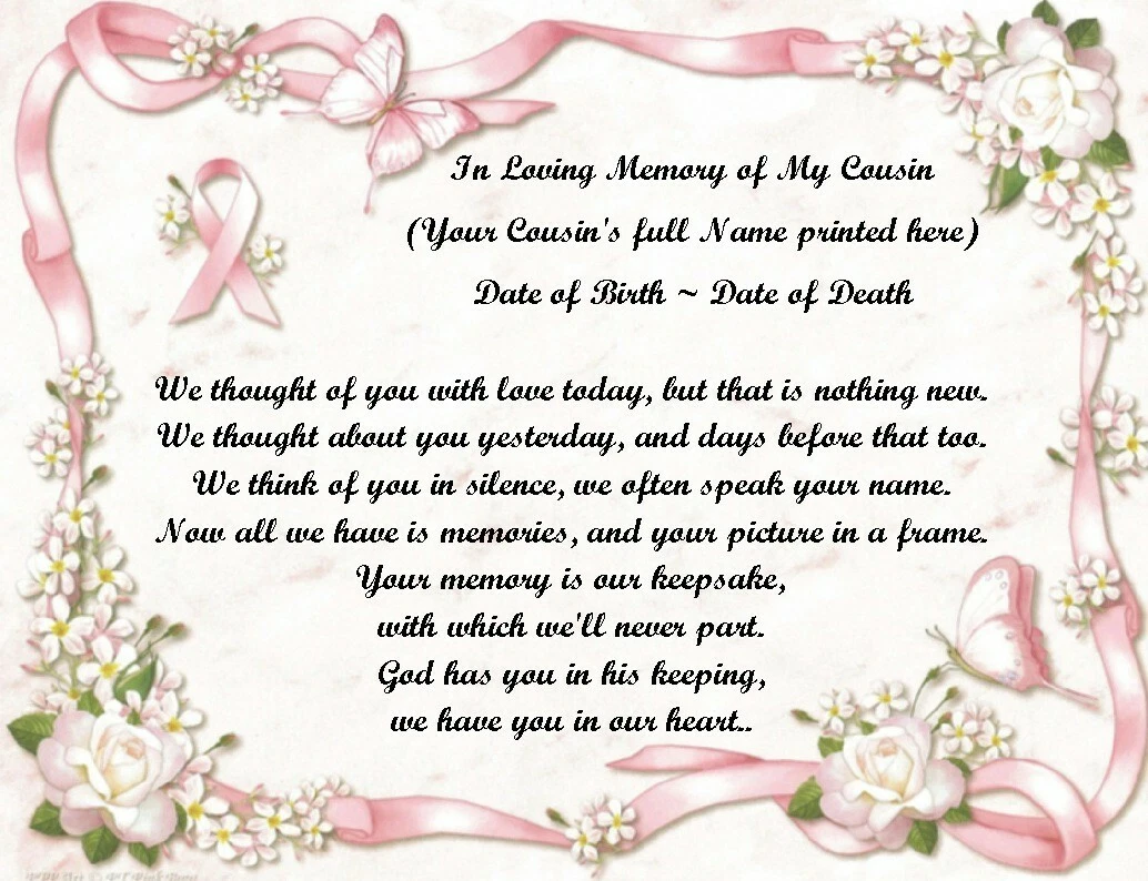 Rest In Peace Cousin Poems