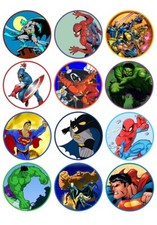 24 Superhero Mix Marvel Cake Toppers Edible Party Decorations