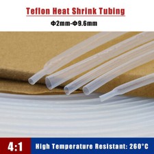 2-9.6mm 4:1 Clear PTFE Heat Shrink Tubing Electrical Cable Sleeve High Temp 260  