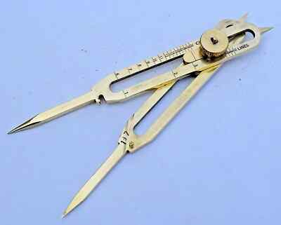 6'' Solid Brass Proportional Divider Drafting Tool Vintage Germany Drawing Artist