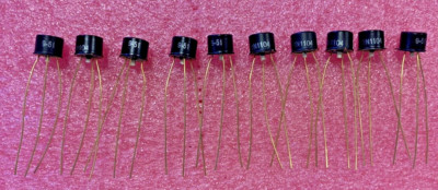 One lot of (10) vintage TI Texas Instruments 2N1104 transistors date code 9-51
