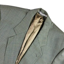 Hugo Boss Men's 100 Wool 2-Button Blazer Blue/Beige Houndstooth USA 40R