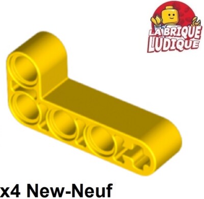 Lego Technic 4x Liftarm 2x4 L shape thick épais jaune/yellow 32140 NEUF