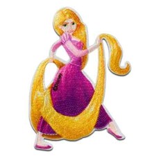 Disney Princess Iron on Patch Tangled Princess Rapunzel Holding Hair