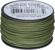 Atwood Rope MFG Micro Cord 125ft Olive Drab MS14 - OD